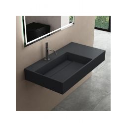 Rea Archi umywalka 89,5x48 cm prostokątna nablatowa szary mat REA-U4304