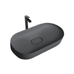 Rea Iris umywalka 70x35,5 cm owalna nablatowa szary mat REA-U4306