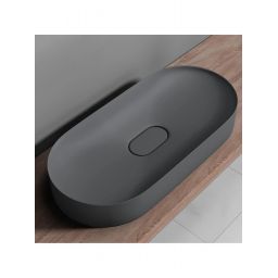 Rea Iris umywalka 70x35,5 cm owalna nablatowa szary mat REA-U4306