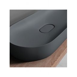 Rea Iris umywalka 70x35,5 cm owalna nablatowa szary mat REA-U4306