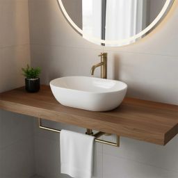 Rea Amelia 45 umywalka 45x31 cm owalna nablatowa biała REAU4330