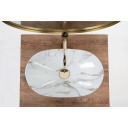 Rea Royal Mini Aiax Shiny umywalka 48x30,5 nablatowa owalna imitacja kamienia REA-U5063