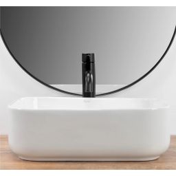 Rea Demi Mini umywalka 40,5x31 cm nablatowa prostokątna biała REA-U5064