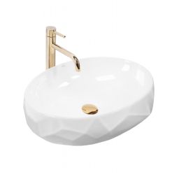 Rea Maya umywalka 60x39 cm owalna nablatowa biała REA-U5660