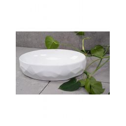 Rea Maya umywalka 60x39 cm owalna nablatowa biała REA-U5660