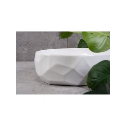 Rea Maya umywalka 60x39 cm owalna nablatowa biała REA-U5660