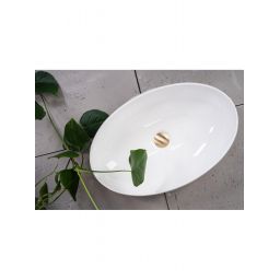 Rea Maya umywalka 60x39 cm owalna nablatowa biała REA-U5660