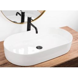 Rea Nadia umywalka 71x38,5 cm owalna nablatowa biała REA-U5801