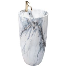 Rea Anya umywalka 45 cm okrągła wolnostojąca szary/kamień REA-U5802