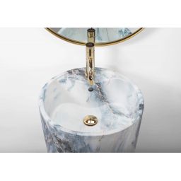 Rea Anya umywalka 45 cm okrągła wolnostojąca szary/kamień REA-U5802