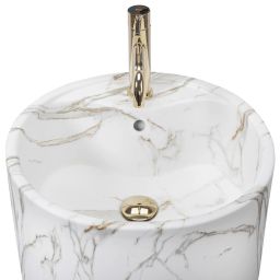 Rea Anya umywalka podłogowa 45x45 cm okrągła wolnostojąca szary/kamień REA-U5803