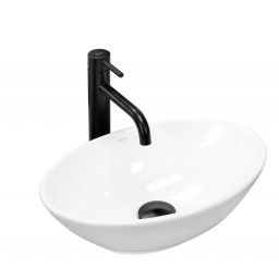 Rea Pamela Mini umywalka 40x27 cm nablatowa owalna biała REA-U5804