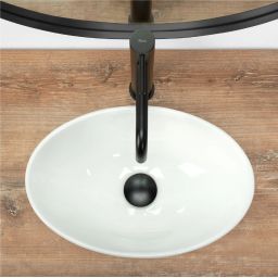 Rea Pamela Mini umywalka 40x27 cm nablatowa owalna biała REA-U5804