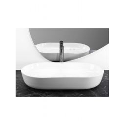 Rea Cleo umywalka 70x39 cm owalna nablatowa biała REA-U6215