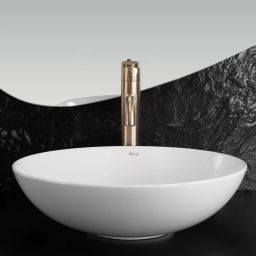 Rea Anika umywalka 40.5x40.5 cm okrągła nablatowa biała REAU6367