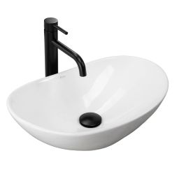 Rea Royal Mini umywalka 48x30,5 cm nablatowa owalna biała REA-U6507