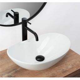 Rea Royal Mini umywalka 48x30,5 cm nablatowa owalna biała REA-U6507