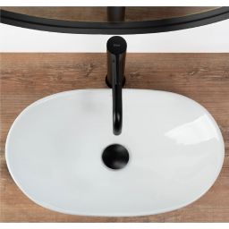 Rea Royal Mini umywalka 48x30,5 cm nablatowa owalna biała REA-U6507