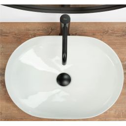 Rea Nadia umywalka 50x38 cm nablatowa owalna biała REA-U6563