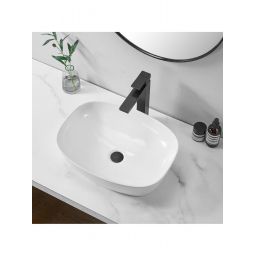 Rea Freja umywalka 51x39,5 cm owalna nablatowa biała REA-U6616