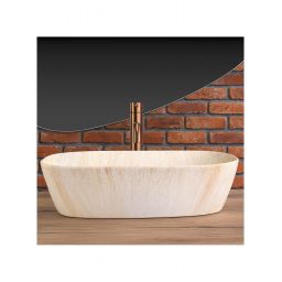 Rea Freja umywalka 51x14 cm nablatowa biało-beżowy/kamień mat REA-U6689