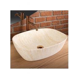 Rea Freja umywalka 51x14 cm nablatowa biało-beżowy/kamień mat REA-U6689