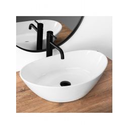 Rea Kate umywalka 55,5x33,5 cm owalna nablatowa biała REA-U6801