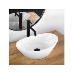 Rea Kate umywalka 45x27 cm owalna nablatowa biała REA-U6802