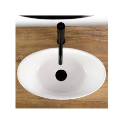 Rea Kate umywalka 45x27 cm owalna nablatowa biała REA-U6802