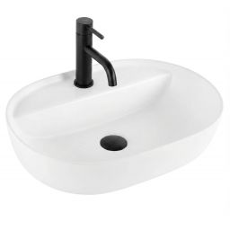 Rea Aura umywalka 50,5x38,5 cm owalna nablatowa biała REA-U7340