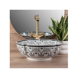 Rea Asanti umywalka 42,5x42,5 cm okrągła nablatowa REA-U7506