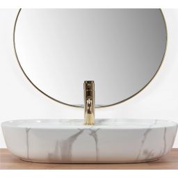 Rea Aura umywalka 60,5x40,5 cm owalna nablatowa szary/kamień REA-U8003