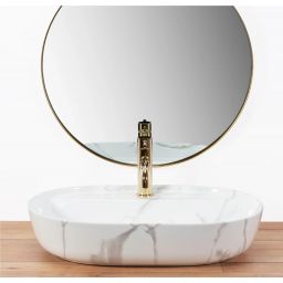 Rea Aura umywalka 60,5x40,5 cm owalna nablatowa szary/kamień REA-U8003