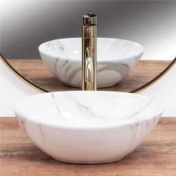 Rea Sofia umywalka 34x27 cm owalna biała REA-U8014