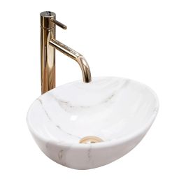 Rea Sofia umywalka 34x27 cm owalna biała REA-U8014