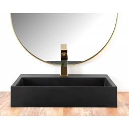 Rea Goya umywalka 60x37 cm nablatowa prostokątna czarna REA-U8779