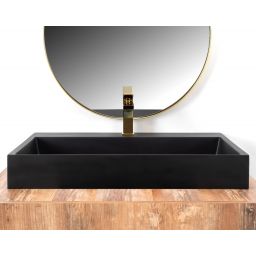 Rea Goya umywalka 70x46 cm prostokątna nablatowa czarna REA-U8802