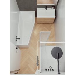 Riho Rethink Space Plug&Play wanna narożna 170x90 cm prawa biały błyszczący B113005005