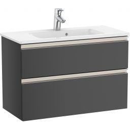 Roca Gap-N Compacto Unik zestaw łazienkowy 80 cm umywalka z szafką antracyt połysk A851497153