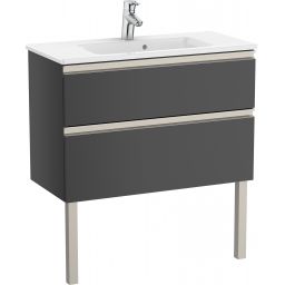 Roca Gap-N Compacto Unik zestaw łazienkowy 80 cm umywalka z szafką antracyt połysk A851497153