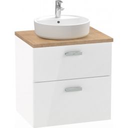 Roca Victoria Pro szafka podumywalkowa 59,1 cm wisząca z blatem biały połysk/dąb A851899806