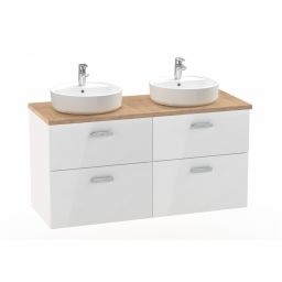 Roca Victoria Pro szafka 120 cm wisząca z blatem biały połysk/dąb A851901806