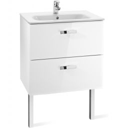 Roca Victoria Basic Unik zestaw łazienkowy 70 cm umywalka z szafką biały połysk A855853806