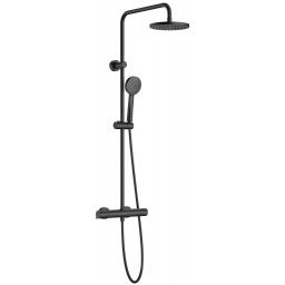 Roca Victoria T-Basic zestaw prysznicowy ścienny termostatyczny z deszczownicą czarny A5A9F18NB0