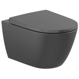 Roca Ona miska WC wisząca bez kołnierza ze spłukiwaniem wirowym czarny mat A34668C080