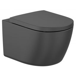 Roca Meridian miska WC wisząca bez kołnierza ze spłukiwaniem wirowym czarny mat A346747080