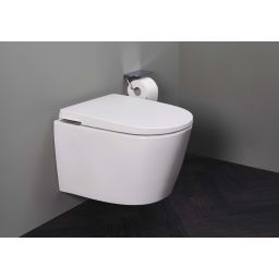 Roca Avant miska WC z deską wolnoopadającą wisząca bez kołnierza ze spłukiwaniem wirowym biały połysk A80336NS0H