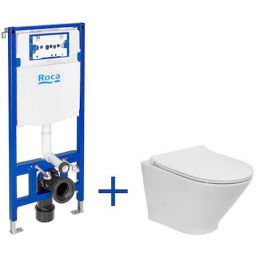 Roca Gap Round zestaw miska z deską i stelaż A893104480