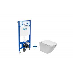 Roca Gap Square zestaw miska z deską i stelaż A893104510