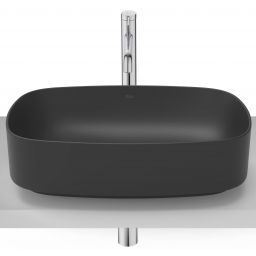 Roca Ona umywalka 50x37 cm owalna nablatowa czarna A3275L0080